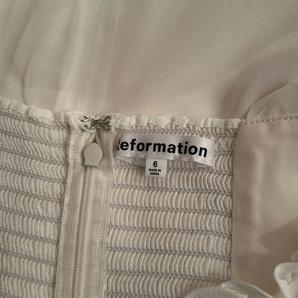 NEW Reformation Nikita Midi Dress in White Ivory Tie Straps Bridal | size 6 - Picture 8 of 10